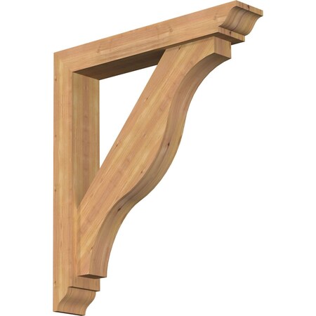 Ekena Millwork Funston Traditional Smooth Bracket w/ Offset Brace, Western Red Cedar, 5 1/2"W x 32"D x 36"H BKT0604X32X36FST01SWR